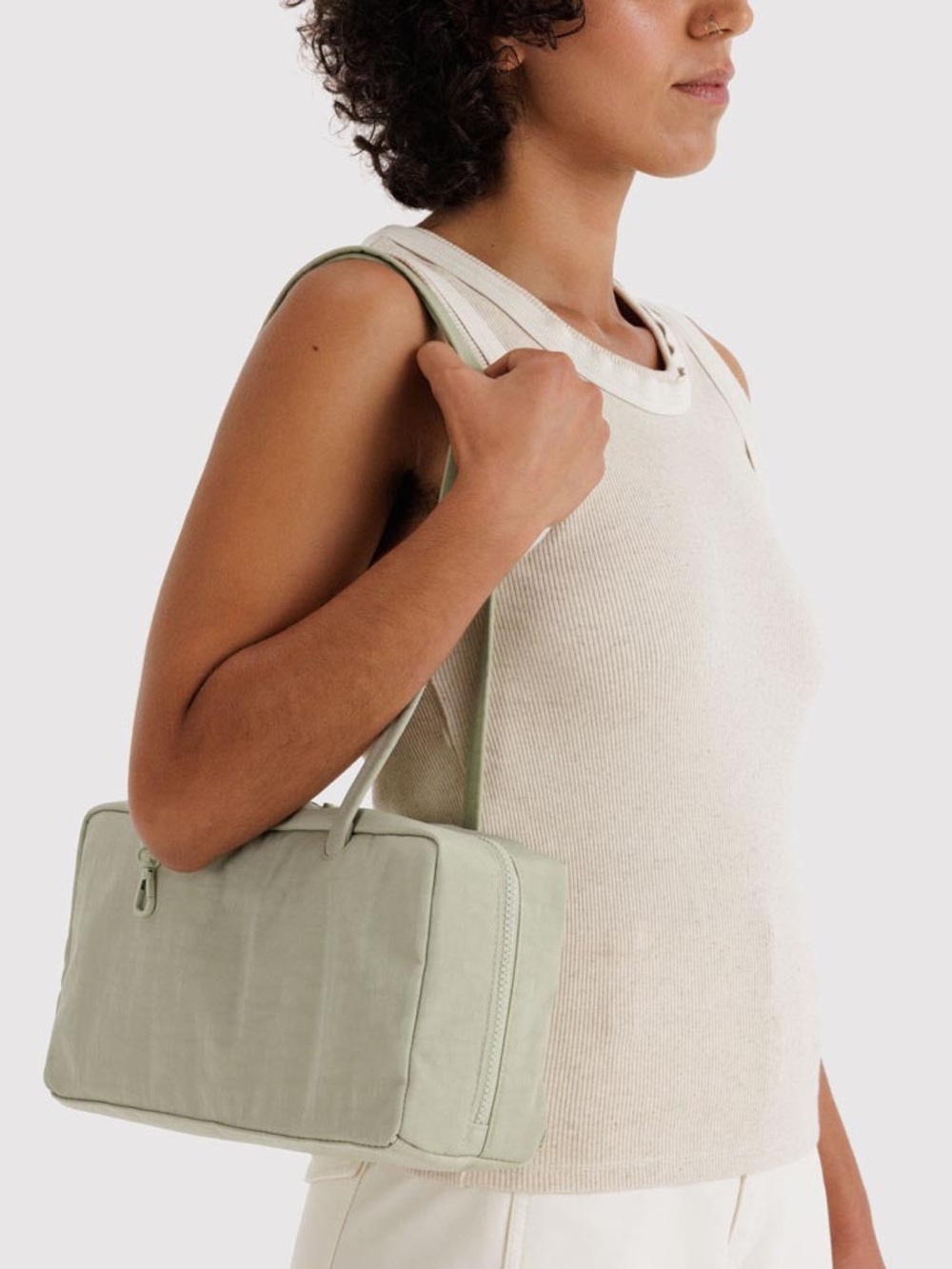 Baggu Nylon Bowler Bag in color Celadon